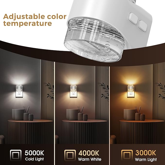 L LOHAS LED Night Light, 3CCT Bubble Night Lights Plug into Wall, 4 Pack - Image 3