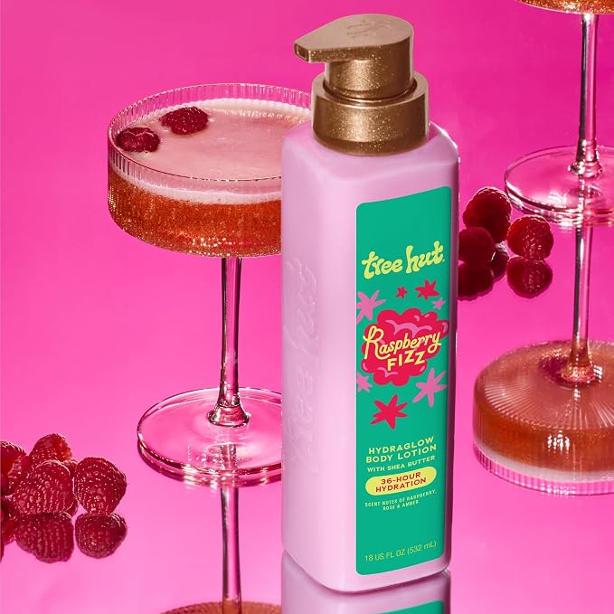 Tree Hut Hydraglow Body Lotion Raspberry Fizz, Mothers Day Gifts, Hydrating & - Image 4