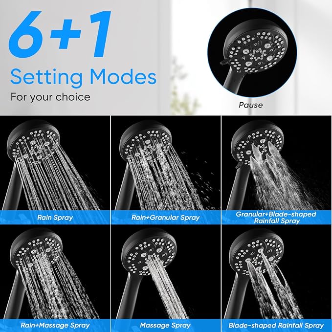 VXV 10 inch Filtered Shower Head, 7 Settings High Pressure Dual Shower Heads - Image 8