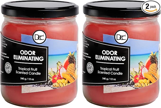 Tropical Fruit Two Pack Odor Eliminating Highly Fragranced Candle by DiannesCustomCandles