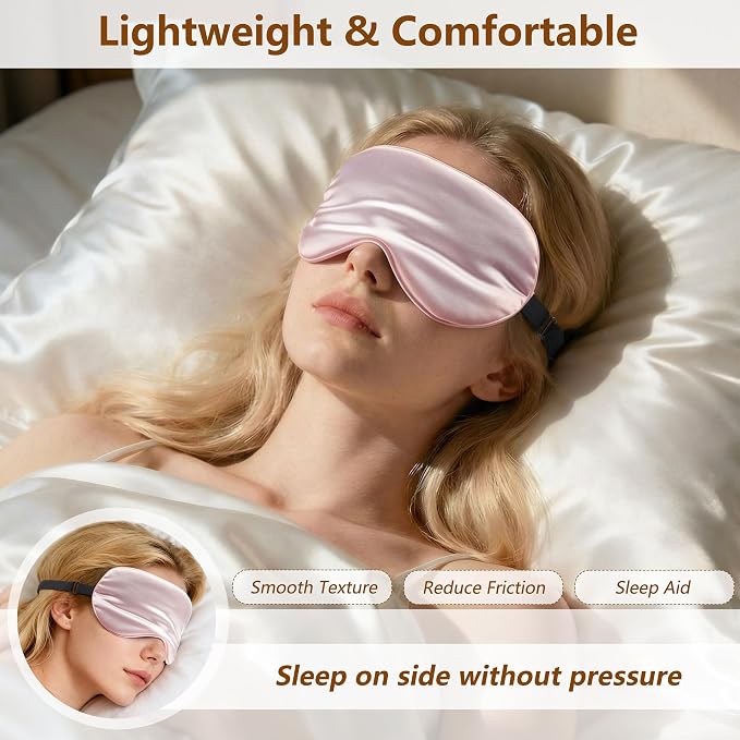 Sleep Mask Silk Eye Mask for Men Sleeping Mask, Adjustable Elastic Strap for - Image 2