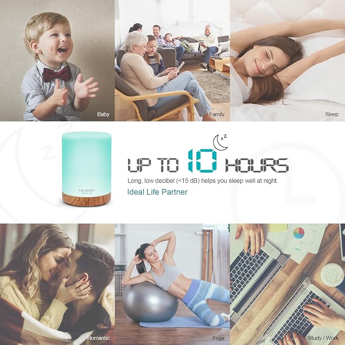 ASAKUKI Essential Oil Diffuser for Home, 300 ml Humidifier - Image 5