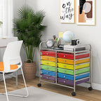 Giantex 12 Drawers Rolling Cart, Mobile Storage Drawer Cart, Classroom - Image 4