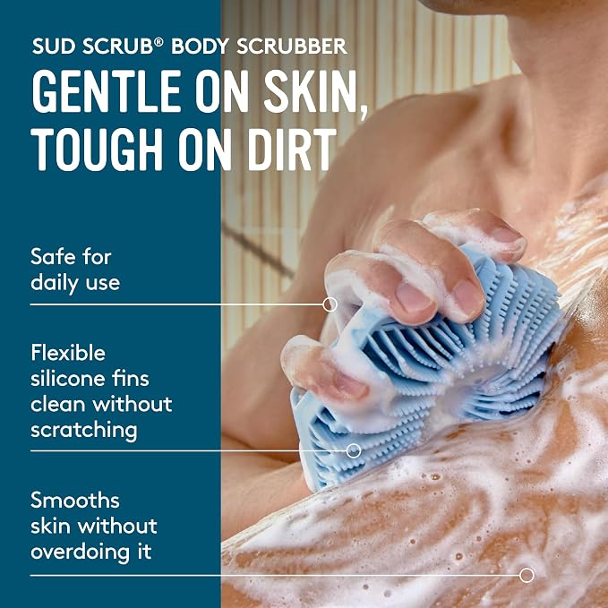 Sud Scrub® Antimicrobial Silicone Body Scrubber, Exfoliating Body Brush - Image 3