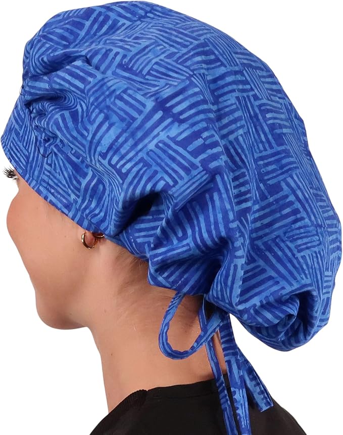 Sparkling EARTH Banded Bouffant Surgical Scrub Ponytail Working Caps and - Image 4