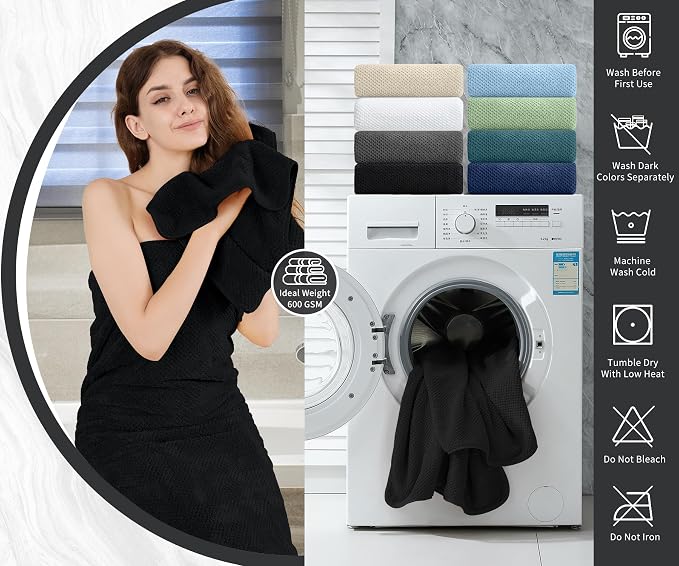 Extra Large Bath Towel Set of 4, Oversized Bath Sheet Super Soft Highly - Image 5