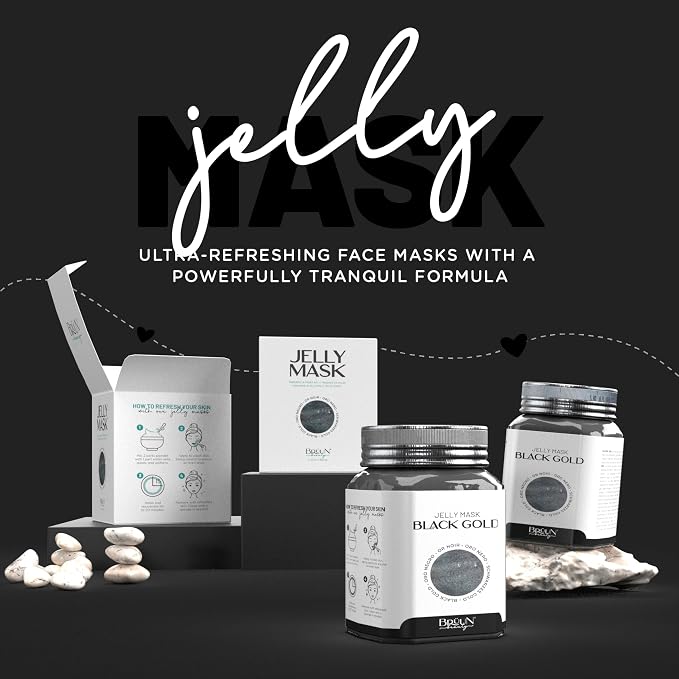 BRÜUN Jelly Mask Jar Black Gold Salicylic AC BHA Peel-Off Face Care Rubber Mask - Image 2