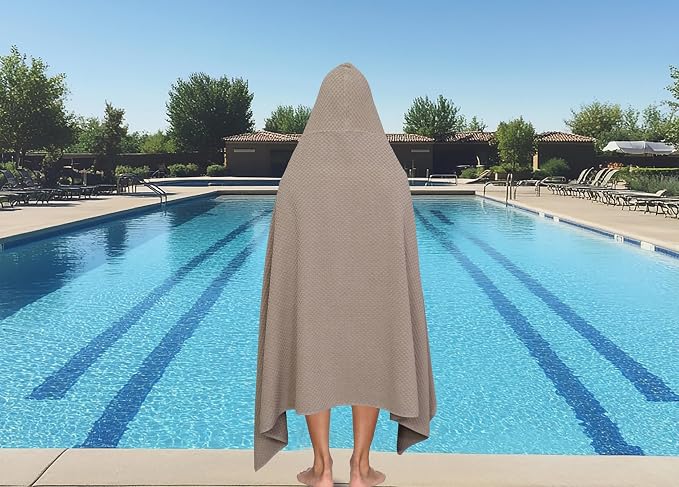 COTTON CRAFT Hooded Bath Towel – Oversized 35 x 70 Waffle Weave Towel - Image 2