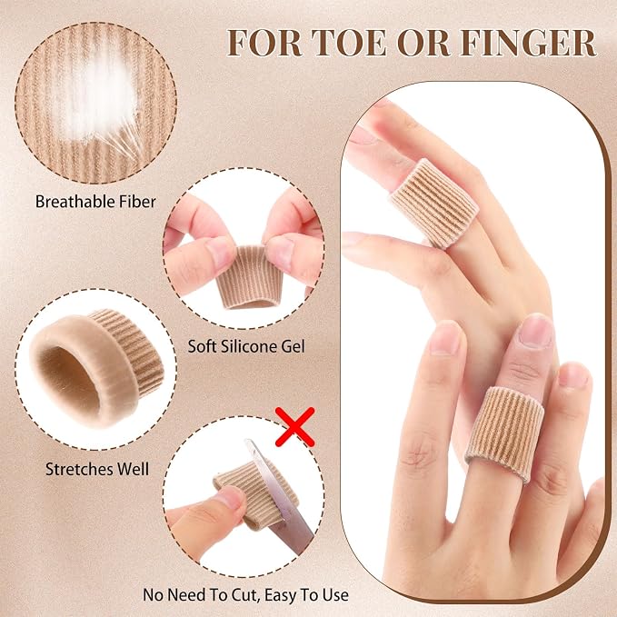 Blulu 24 Pieces Toe Tubes 0.98 Inches Cushion Tube Corn Pads - Image 3