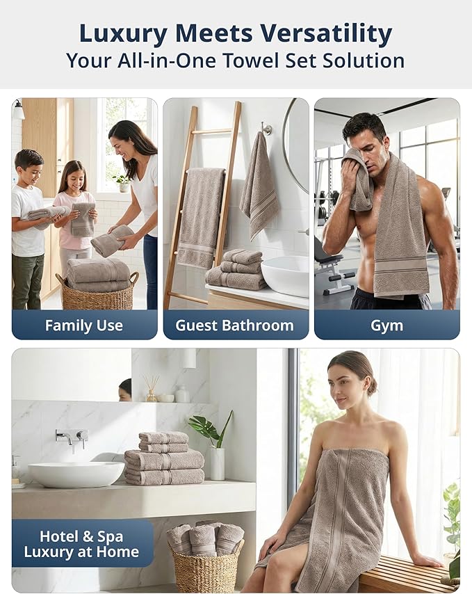 LANE LINEN Luxury 100% Cotton Towels Set 18 – Zero Twist, 6 Bath Towels - Image 7