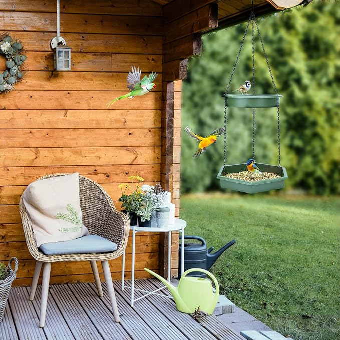 Hanging Bird Bath，2 in 1 XL Hanging Bird Feeder & Birds Bath - Image 5