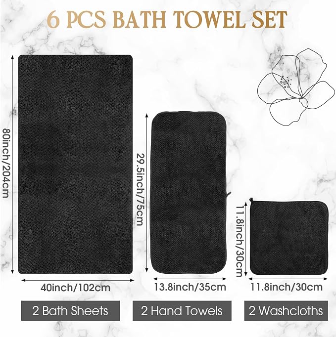 Peryiter Oversized Bath Towels Set of 6 - Image 2