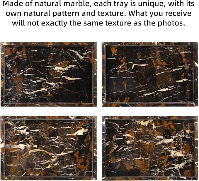 Marble Bathroom Vanity Tray, Natural Luxury Vanity Home Kitchen Bathroom Table - Image 6
