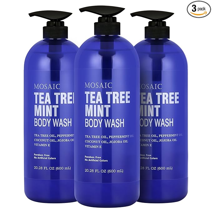 Tea Tree Body Wash with Mint & Shower Gel with Vitamin E by AnatoliaDaphne