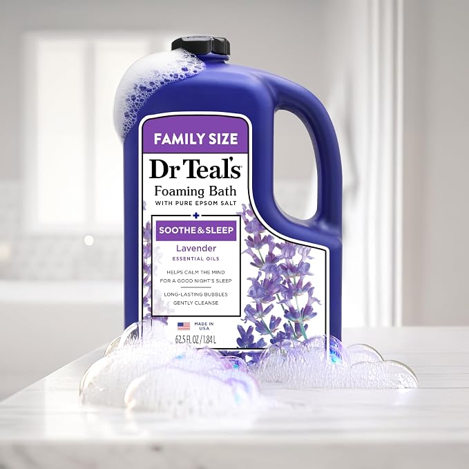 Dr Teal's Foaming Bath with Pure Epsom Salt, Soothe & Sleep with Lavender - Image 5