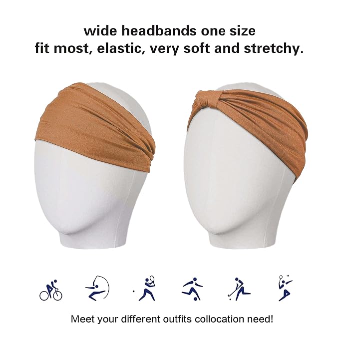 GiLi 2 Pack Wide Headbands for Women Boho African Knotted Non Slip Fashion Hair - Image 5