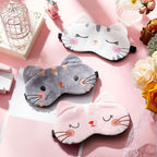 Haysandy 3 Pieces Sleep Mask for Kids Girls Cute Cat Sleeping Eye Cover Soft - Image 7