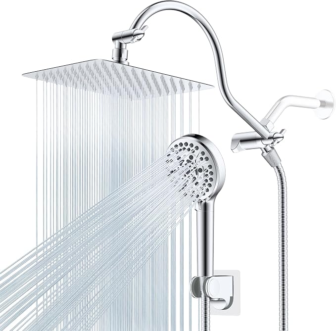 Hibbent All Metal CUPC Certified Shower Head, Handheld Showerhead Combo by Hibbent