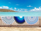 Pafusen Round Mandala Beach Towel Blanket/Boho Hippie Tapestry, Roundie Yoga - Image 9