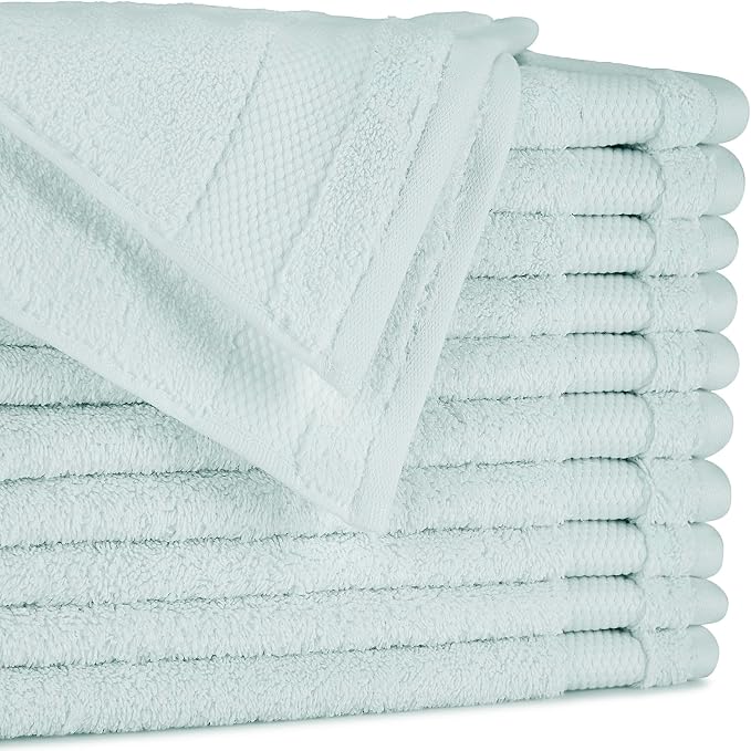 BIOWEAVES 100% Organic Cotton 700 GSM Plush Washcloths 13" x 13" GOTS Certified by BIOWEAVES
