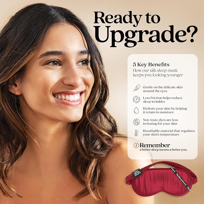 TheSleepGuard Pure Silk Sleep Mask Light Blocking Travel Essentials. Eye Masks - Image 4