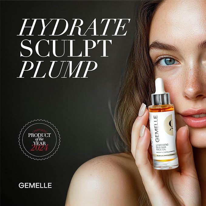 GEMELLE Lymphatic Gua Sha Face Oil | 10x Award Winner | Detox, Hydrate | - Image 2