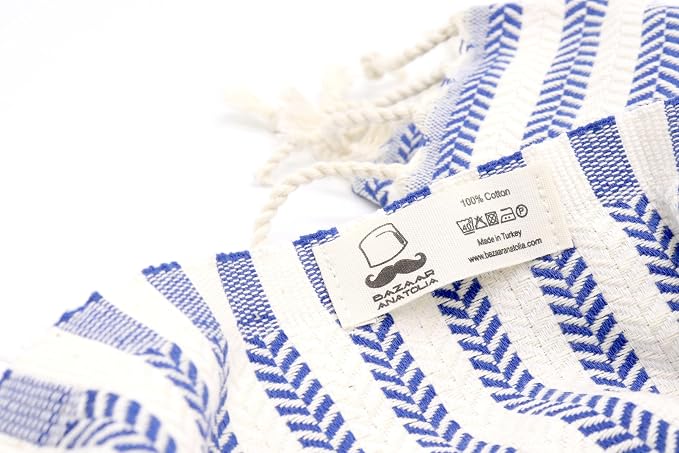 Bazaar Anatolia Turkish Beach Towel – 100% Cotton, Quick Dry, Sand Free Striped - Image 8