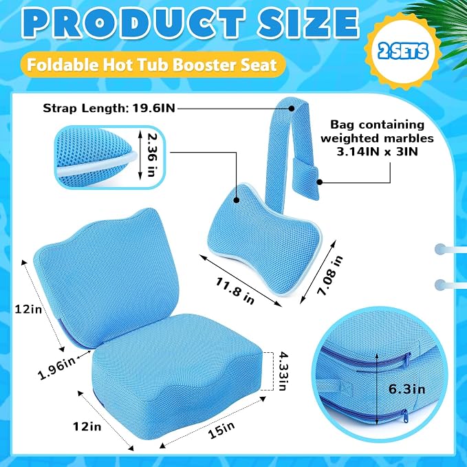 Yerliker 2 Pcs Foldable Hot Tub Booster Seat - Image 2