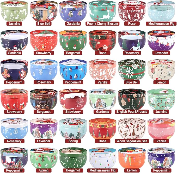 36 Packs Christmas Scented Candles Gift- Aromatherapy Candle-2.5oz Soy Wax-Long - Image 3