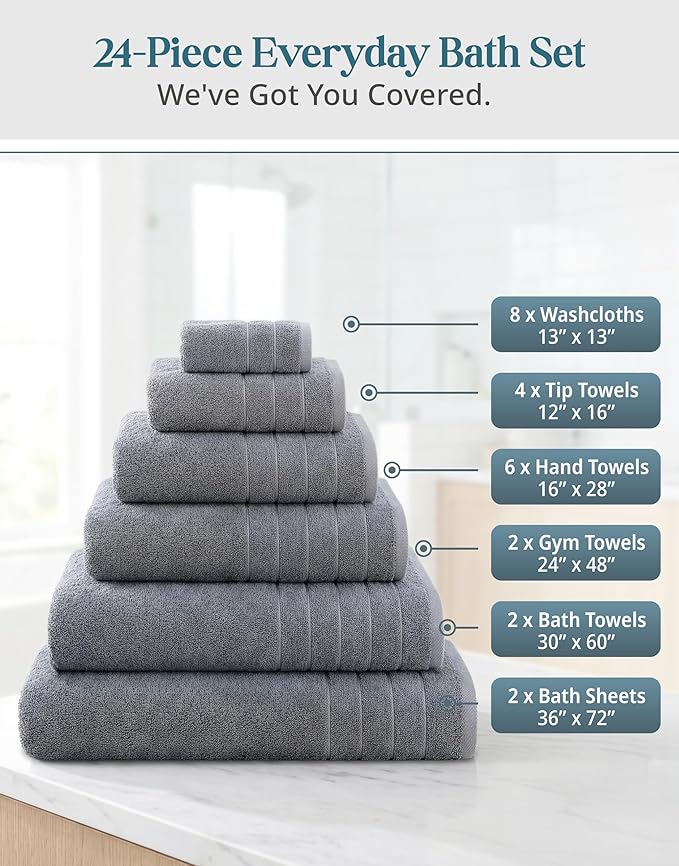 24-Piece Premium Towel Sets for Bathroom - Image 3