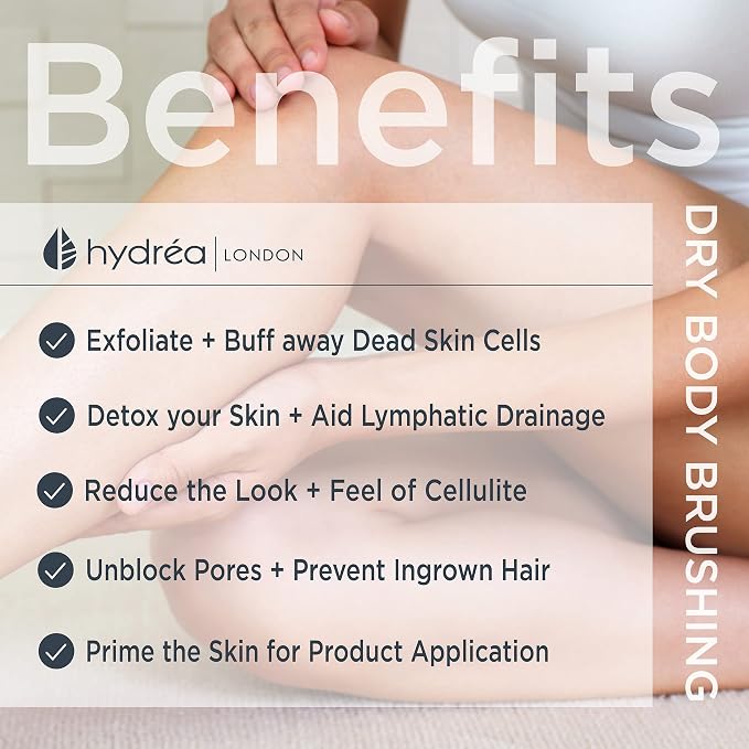 Hydrea London Dry Body Brush – Premium Exfoliating Dry Skin Brush Cactus Bristle - Image 6