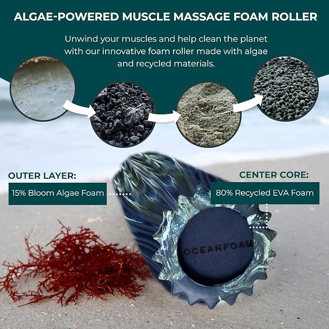 Oceanfoam Ripple Travel Foam Roller Firm Mini Foam Roller - Image 7