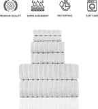 Classic Turkish Towels 6 Piece Heavy Duty Fast Drying Bath Sets Made - Image 4