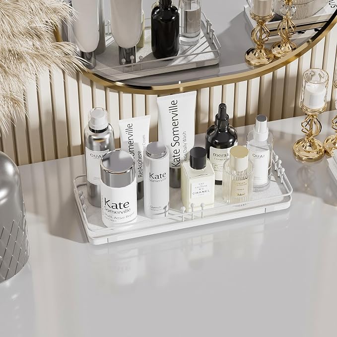 Bathroom Vanity Tray for Countertop Toiletries Perfume Makeup Soap Dispenser - Image 3