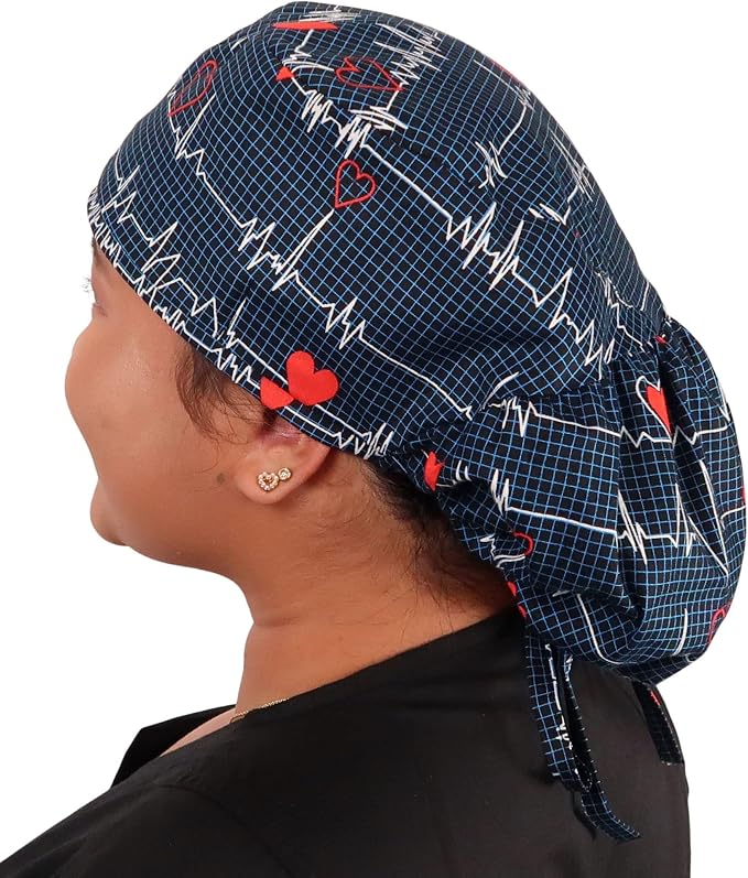 Sparkling EARTH Big Hair Ponytail Classic Surgical Style Scrub Working Cap - Image 4
