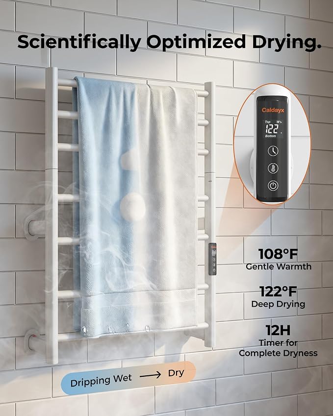 Foldable Heated Towel Rack, Dual-Zone Electric Towel Warmer Rack - Image 5