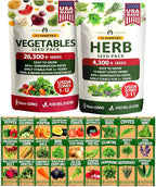 HOME GROWN 70 Variety Vegetable & Herb Seeds 32, 000+ USA Non-GMO Heirloom by HOMEGROWN