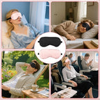 2 PCS Black Pink Satin Sleep Masks, Adjustable Silk Eye Mask - Image 7