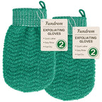 Exfoliating Gloves 2 Pack, Wave Texture Exfoliating Mitt by FUNDREM