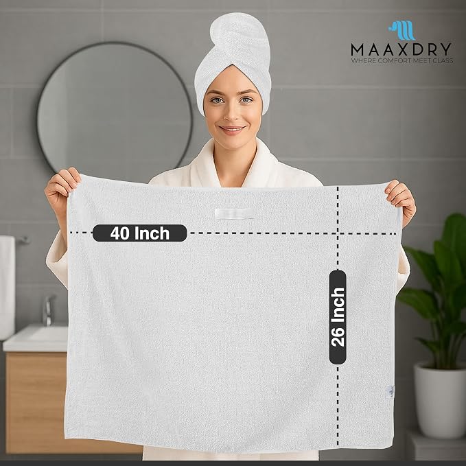 100% Cotton Hair Towel Wrap for Women, Men & Kids – Non-Microfiber 450 GSM - Image 2