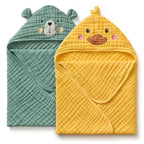 Blissful Diary Muslin Baby Hooded Towel 2 Pack, Soft & Absorbent Bath Towel - Image 8