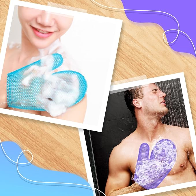 Karenhi 2 Pcs Honeycomb Exfoliating Glove Bath Mitt Body Spa Scrubber, - Image 3