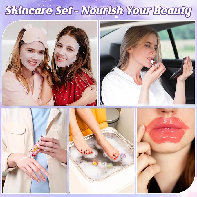80PCS Spa Party Favors, Include Face Masks, Lip Balm, Hand Cream, Under Eye - Image 5
