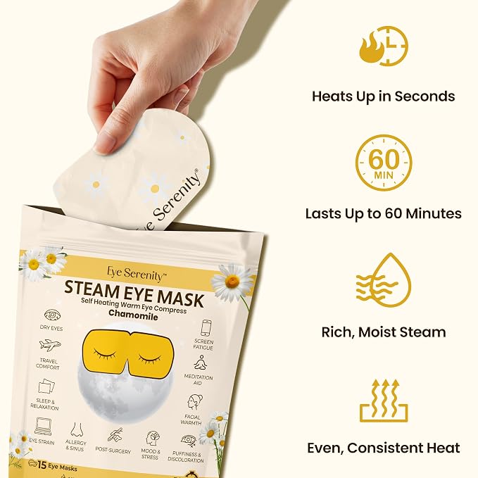 Eye Serenity Steam Eye Mask, Heated Eye Mask, Self Heating Warm Compress - Image 5