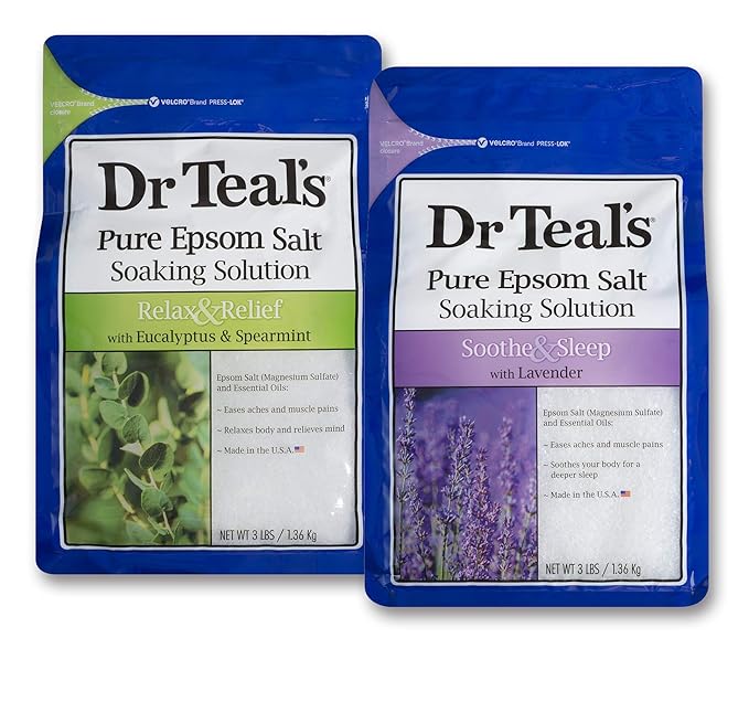 Dr Teal's Epsom Salt Bath Soaking Solution, Eucalyptus and Lavender, 3lb Bags by DrTeals