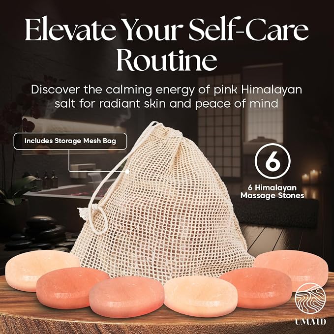 UMAID Himalayan Salt Massage Stones 6-Pack – Mothers Day Gifts - Image 2