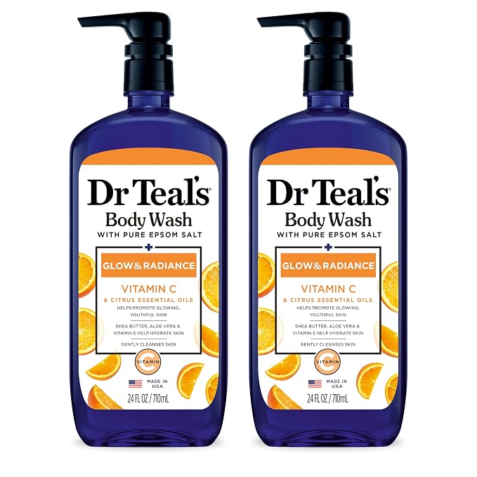 Dr Teal's Body Wash with Pure Epsom Salt, Glow & Radiance with Vitamin C & by DrTeals