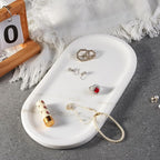 Koville Natural Marble Tray for Bathroom Countertop, Marble Storage Trays for - Image 5