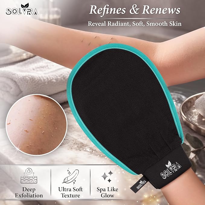 Exfoliating glove for Shower & Exfoliating body scrubber – 100% Vegan Viscose - Image 3