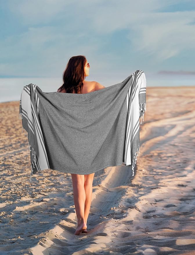 Goroly Home Cotton Turkish Peshtemal Beach Towel, Extra Large, Thin Quick Dry - Image 3